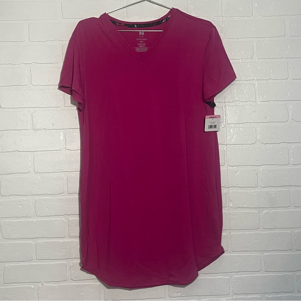 Natori Womens Sleep Dress V-Neck Short Sleeve Night Dress Small Cozy Comdort NWT